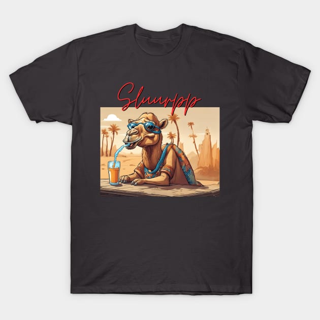 camel drinking T-Shirt by dodolanlaku